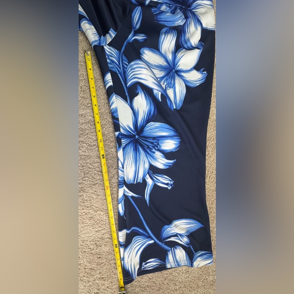 K Jordan Navy Floral Off-Shoulder Wide-Leg Jumpsuit | 2X - Picture 5 of 9